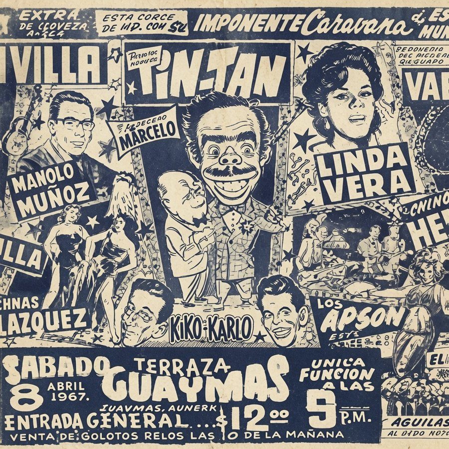Caravana Corona tour poster featuring Los Apson, Guaymas 1967