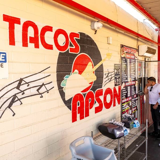 The Tacos Apson mural and storefront on South 12th Avenue